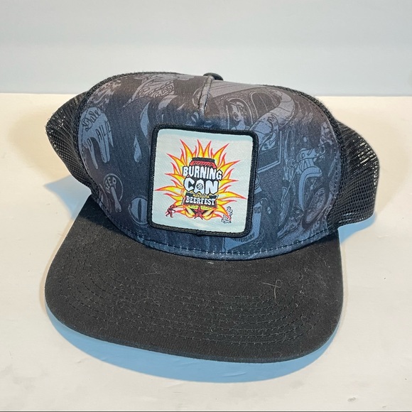 Burning Can Beer Fest Snapback Mesh Trucker Hat Oskar Blues Beer Baseball patch - Picture 1 of 7